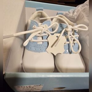 Baby Blue & White Leather Saddle Shoes Toddler by Angel Baby Shoes Boys 5